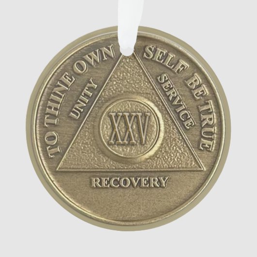 Custom Name | 25 Year Sober Anniversary Medallion Ornament (Vorderseite)