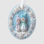 Custom name 2D Snowmen Couple Ornament (Vorderseite)
