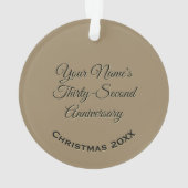 Custom Name | 32 Year Sober Anniversary Medallion Ornament (Rückseite)