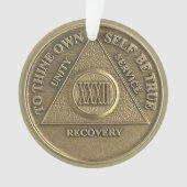 Custom Name | 32 Year Sober Anniversary Medallion Ornament (Vorderseite)