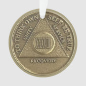Custom Name | 38 Year Sober Anniversary Medallion Ornament (Vorderseite)