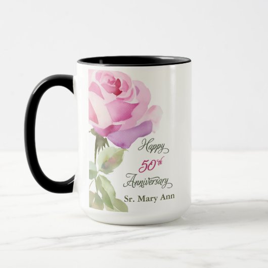 Custom Name 50th Anniversary Catholic Jubilee Nun Tasse (Links)