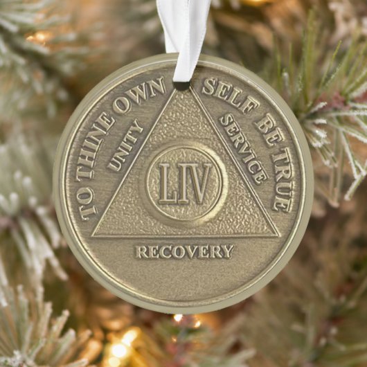 Custom Name | 54 Year Sober Anniversary Medallion Ornament (Baum)