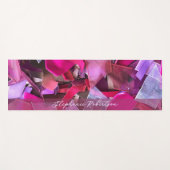 Custom Name Abstract 3D Effect Pink Red Ribbon  Yogamatte (Vorderseite (Horizontal))