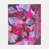 Custom Name Abstract Pink Purple Stripe Maximalist Fleecedecke (Vorderseite)