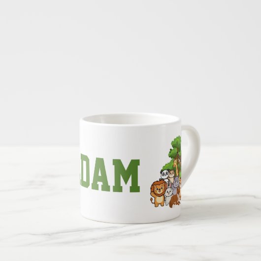 Custom Name Adam Safari Animals Espresso Mug Espressotasse (Vorderseite Rechts)