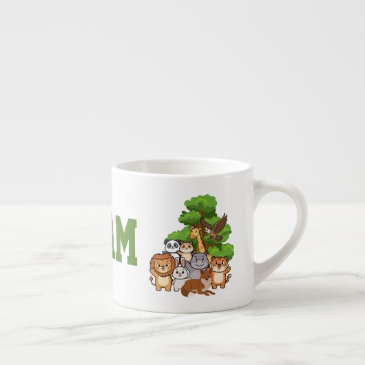 Custom Name Adam Safari Animals Espresso Mug Espressotasse (Rechts)