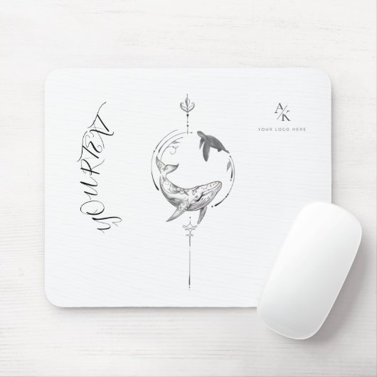 Custom Name Aesthetic Artwork Mousepad (Mit Mouse)