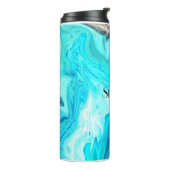 Custom Name Agate Gemstone Geode Art Blue Cool Thermosbecher (Nach links gedreht)