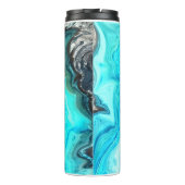 Custom Name Agate Gemstone Geode Art Blue Cool Thermosbecher (Rückseite)