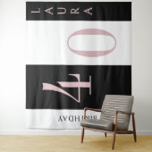 Custom Name & Age Banner Black Pink White Birthday Wandteppich (Beispiel)