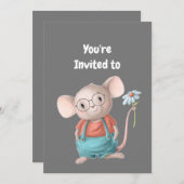 Custom Name Age Birthday Party Mouse Einladung (Vorne/Hinten)