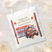 Custom Name & Age Cute 3D Firefighter Girl Geschenktütchen (Ausgeschnitten)