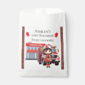 Custom Name & Age Cute 3D Firefighter Girl Geschenktütchen (Vorderseite)