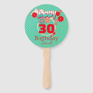 Custom Name & Age, Happy Birthday Fächer