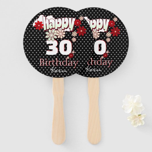 Custom Name & Age, Happy Birthday Fächer (Vorne und Hinten)
