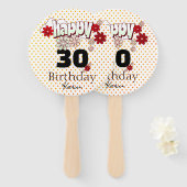 Custom Name & Age, Happy Birthday Fächer (Vorne und Hinten)