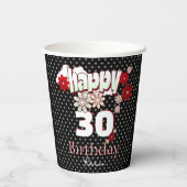 Custom Name & Age, Happy Birthday Pappbecher (Rückseite)