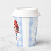 Custom Name & Age Reusable Blue Ballerina Birthday Pappbecher (Rechts)