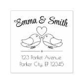 Custom Name and Address Lovebird Permastempel (Design)
