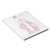 Custom Name and Initials Ballet Pointe Notepad Notizblock (angewinkelt)