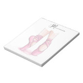 Custom Name and Initials Ballet Pointe Notepad Notizblock (Rotiert)