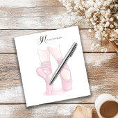 Custom Name and Initials Ballet Pointe Notepad Notizblock