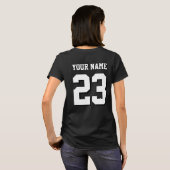 Custom Name and Number Jersey Sports T-Shirt (Schwarz voll)