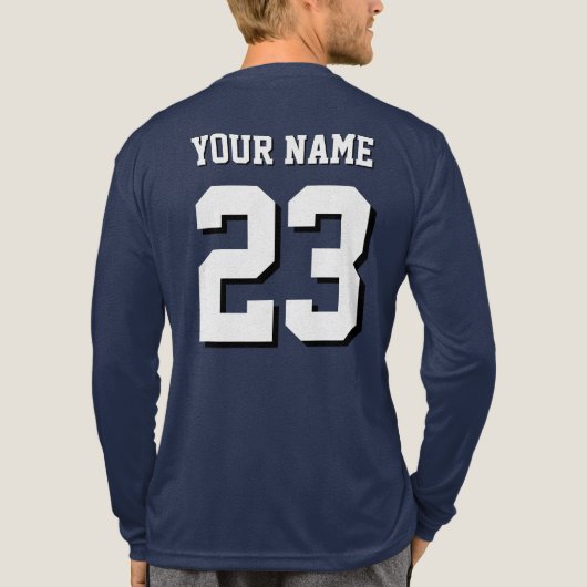 Custom Name and Number Jersey Sports Tri-Blend Shirt (Rückseite)