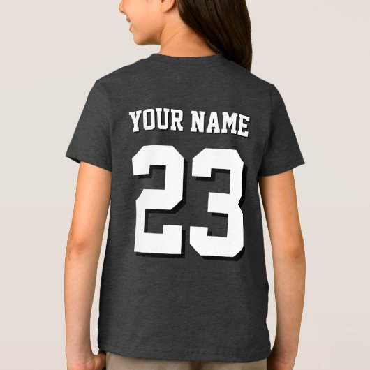 Custom Name and Number Jersey Sports Tri-Blend Shirt (Rückseite)