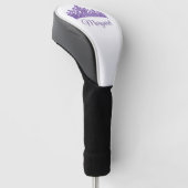 Custom Name and Pretty Purple Crown  Golf Headcover (angewinkelt)
