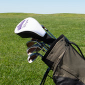 Custom Name and Pretty Purple Crown  Golf Headcover (In SItu)