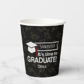 Custom Name and Year Graduation Gift Paper Cups Pappbecher (Rückseite)