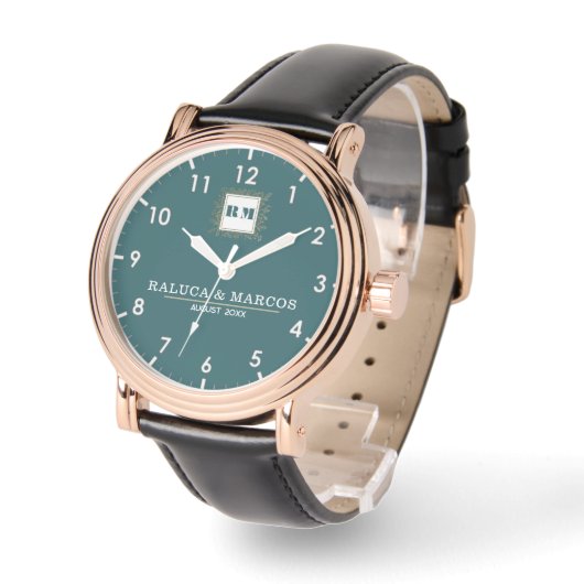 Custom name anniversary couple's gift armbanduhr (Winkel)