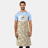 Custom Name Apron – Vanilla Floral Print Schürze (Getragen)