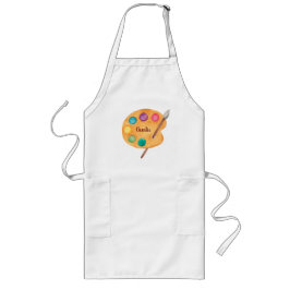 custom NAME Artist art palette paint kids apron Lange Schürze