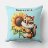 Custom Name Autumn Chipmunk Pillow Kissen (Vorderseite)
