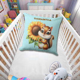  Custom Name Autumn Chipmunk Pillow  Kissen