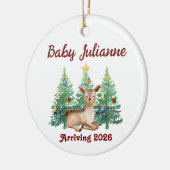 Custom Name Baby Announcement Deer Christmas Keramik Ornament (Links)