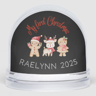 Custom Name Baby’s First Christmas Snow Globe Schneekugeln