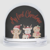 Custom Name Baby’s First Christmas Snow Globe  Schneekugeln (Rückseite)