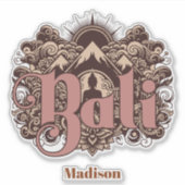 Custom Name Bali Aufkleber (Vorderseite)
