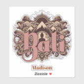 Custom Name Bali Aufkleber (Blatt)