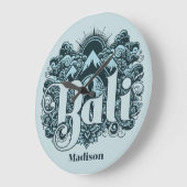 Custom Name Bali Große Wanduhr (Winkel)