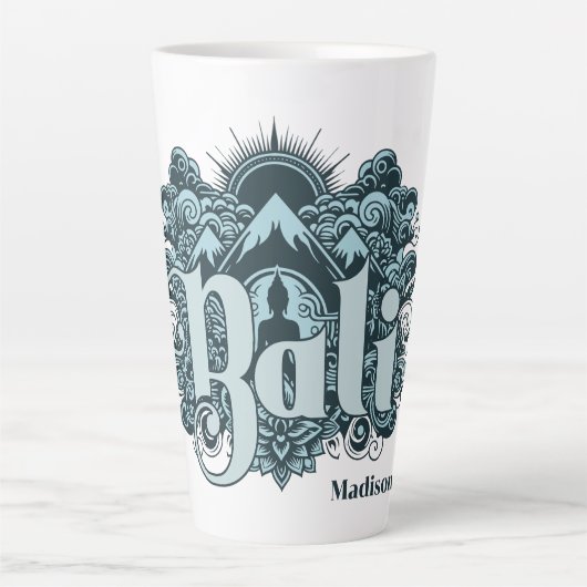 Custom Name Bali Milchtasse (Vorderseite)