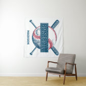 Custom Name Baseball Wandteppich (Beispiel (Horizontal))
