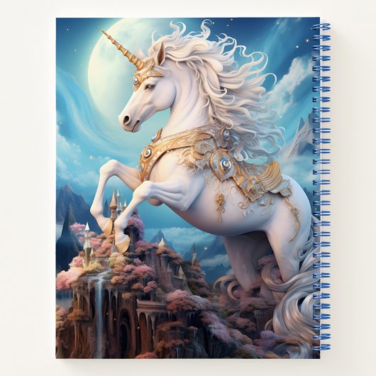 Custom Name Beautiful Unicorn Notizblock (Rückseite)