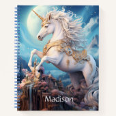 Custom Name Beautiful Unicorn Notizblock (Vorderseite)