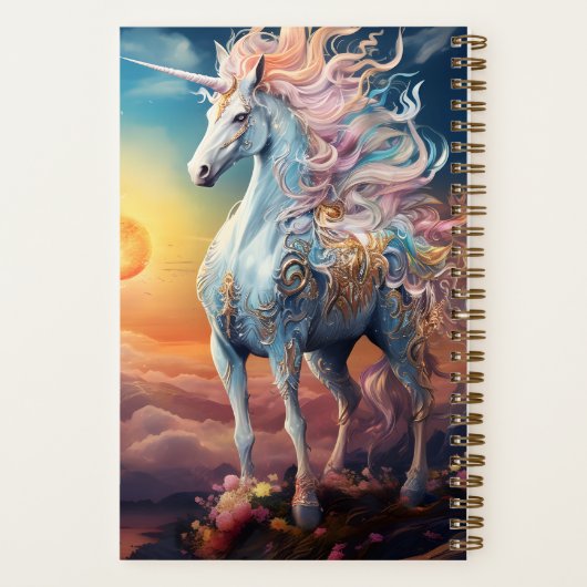 Custom Name Beautiful Unicorn Notizblock (Rückseite)