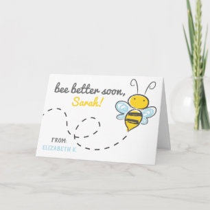 *Custom name* bee better soon! Cute Get well Card Dankeskarte